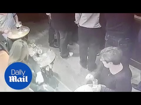 Eerie moment glass SHATTERS in front of shocked drinkers