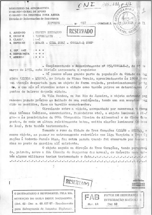 Imagem relacionada a 25 relatos de OVNIs antecederam o Caso ET de Varginha