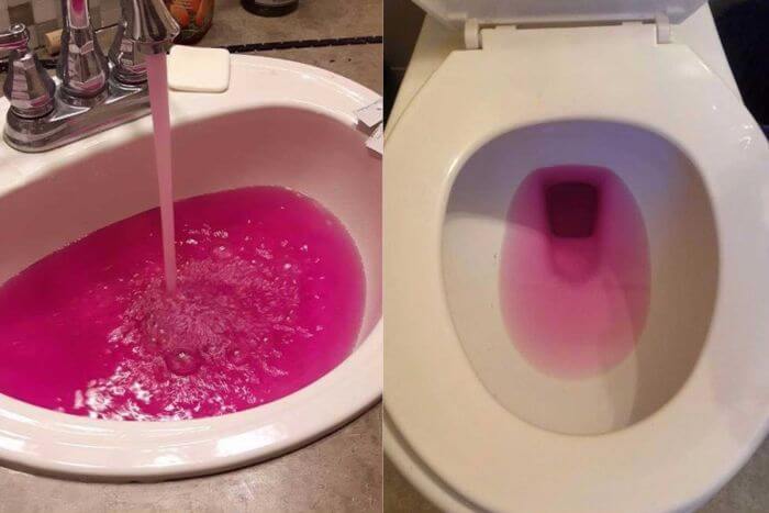 Imagem relacionada a Água de cidade canadense fica com a cor rosa
