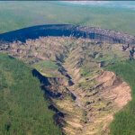Imagem relacionada a Cientistas estudam a cratera Boca do Inferno da Sibéria