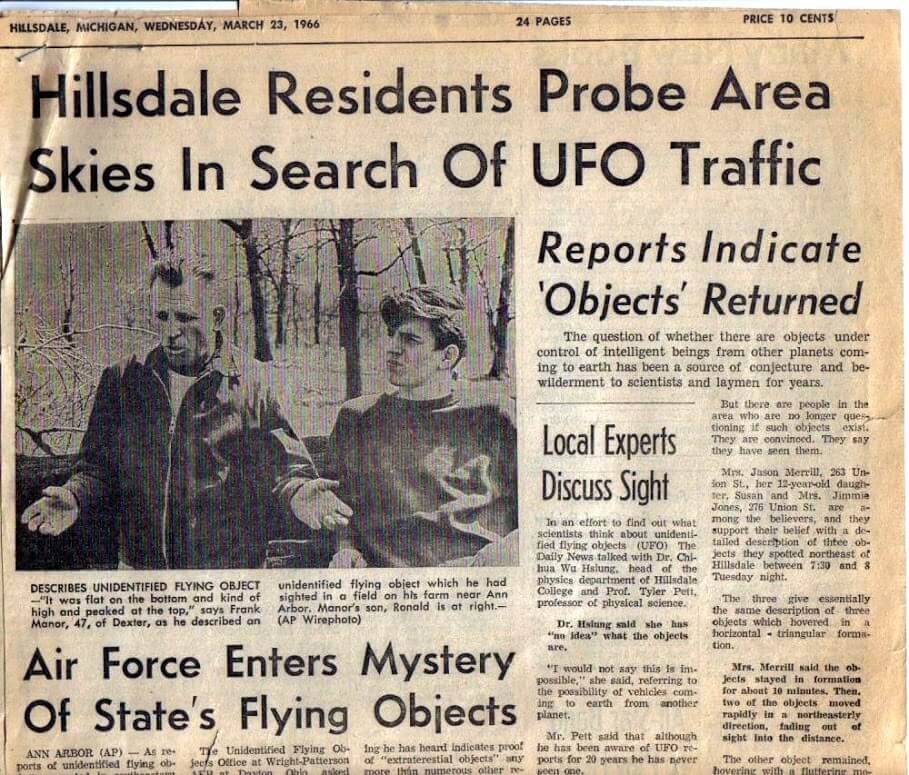 Imagem relacionada a 1966: Caso ufológico de Michigan continua sem explicação