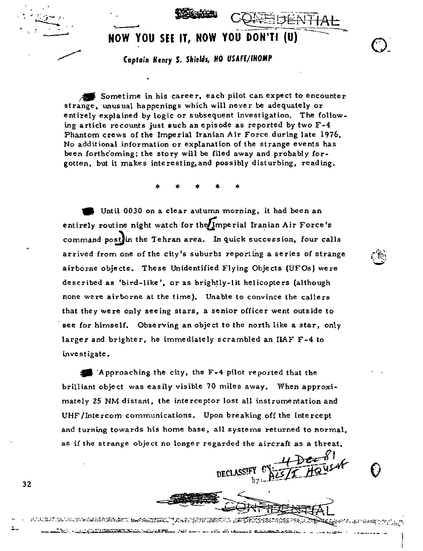 Imagem relacionada a Caça aos OVNIs nos céus de Teerã em 1976