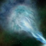 Imagem relacionada a Astrônomos detectam emissão de rádio muito brilhante de galáxia distante