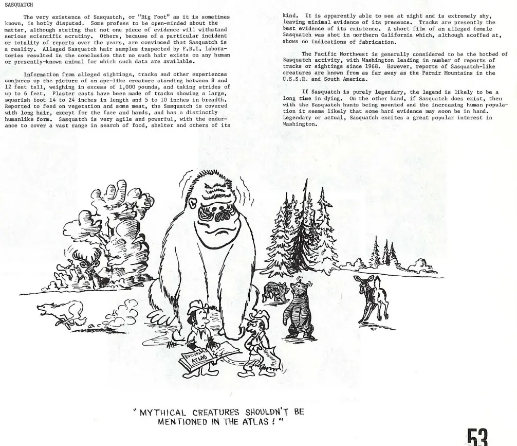 Imagem relacionada a Bigfoot já foi incluído em um atlas oficial do exército dos EUA